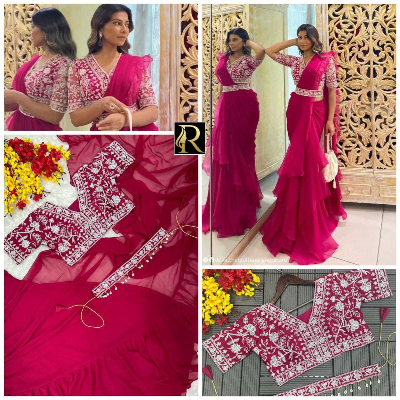 Ynf Georgette RIN164 RRS135 Sarees Wholesale Designer Sarees Lehenga Sarees Embroidered Sarees Manufacturer