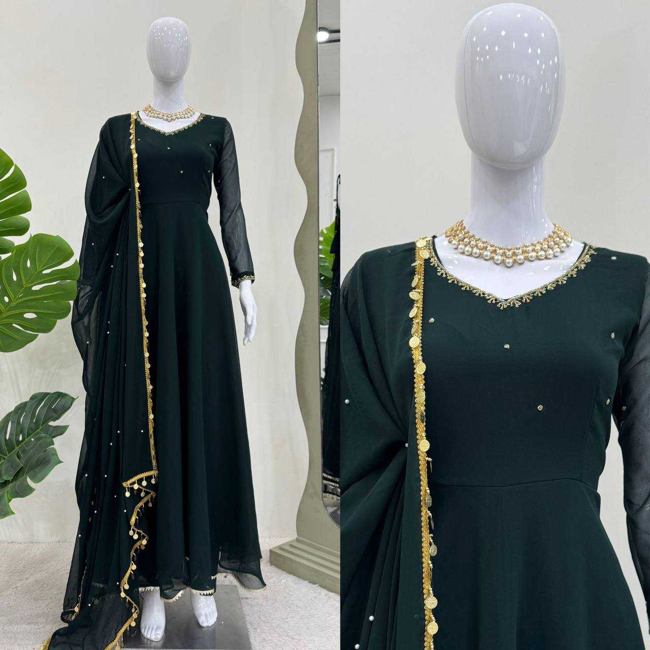 YNF GEORGETTE RIN169 5809 GOWNS  WHOLESALE LOG FANCY ANARKALI GOWNS MANUFACTURER        