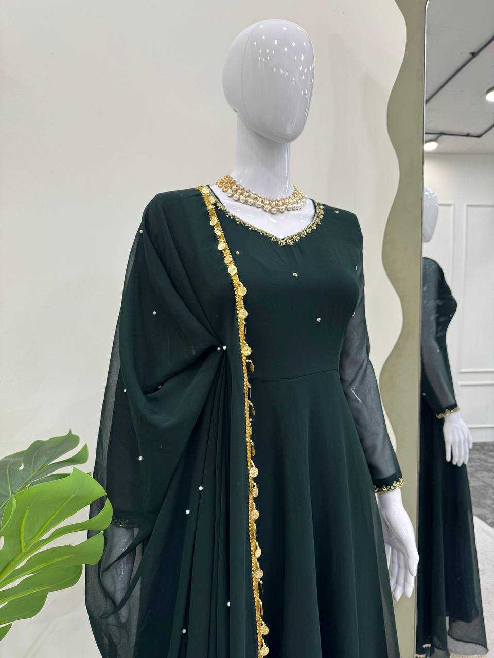 YNF GEORGETTE RIN169 5809 GOWNS  WHOLESALE LOG FANCY ANARKALI GOWNS MANUFACTURER        