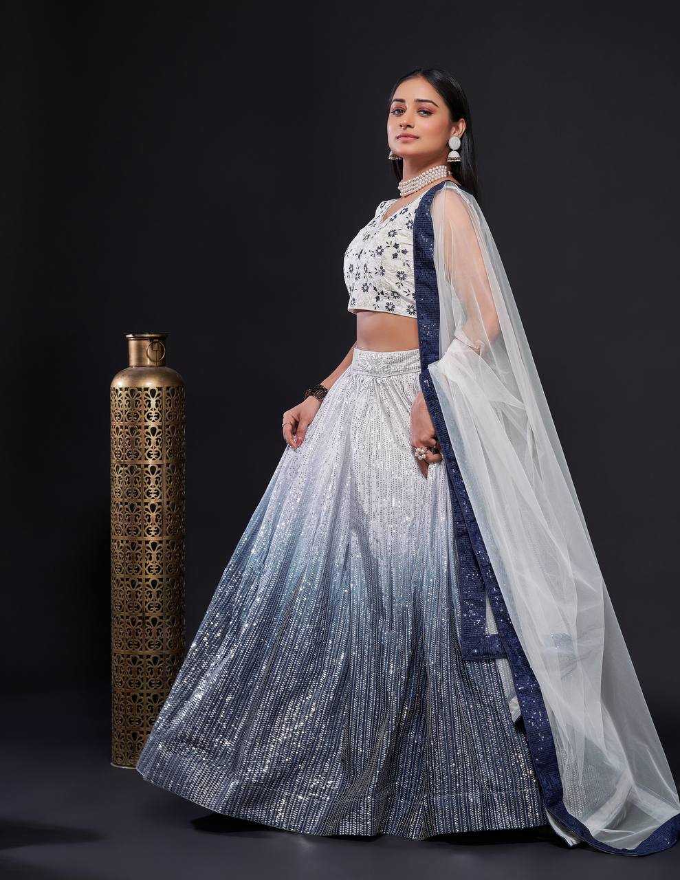 YNF GEORGETTE SILK KESH270 256 LEHENGAS WHOLESALE GEORGETTE SILK WITH BELT LEHENGAS MANUFACTURER