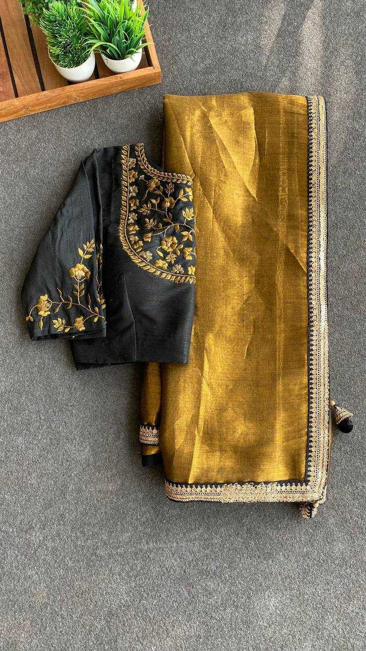 YNF GOLD PLATED KESH162 VRT115 SAREE WHOLESALE EMBROIDERED DESIGNER GOLDEN SAREE MANUFACTURER