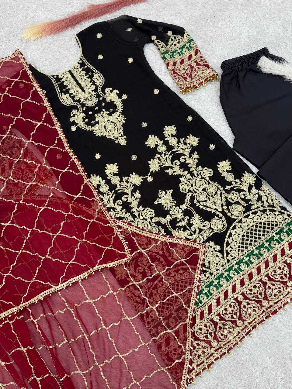 YNF HEAVY FAUX GEORGETTE KESH159 1322 SUITS & DRESSES WHOLESALE GEORGETTE EMBROIDERY PARTY WEAR SUITS MANUFACTURER