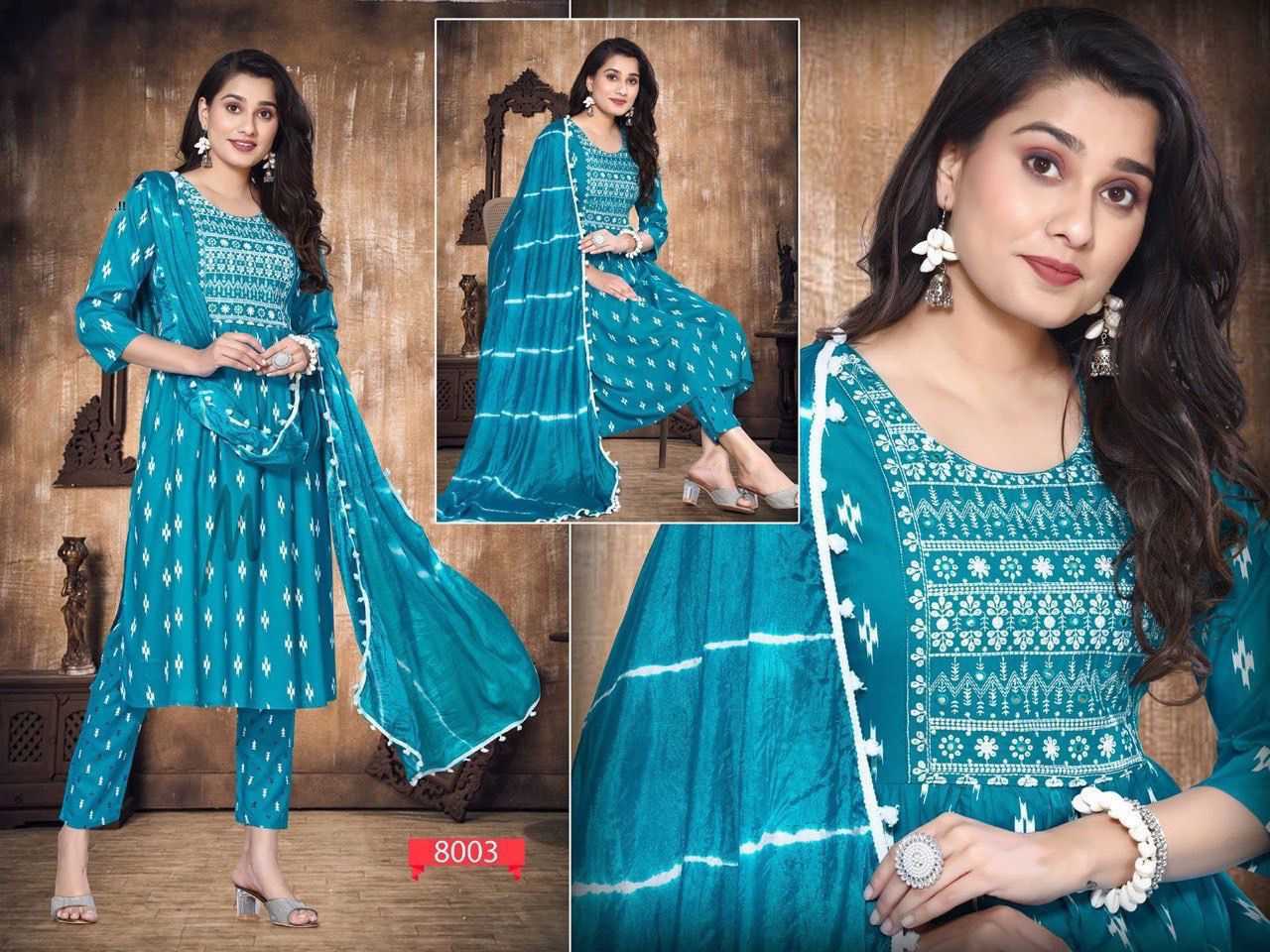 Ynf Heavy Rayon KESH175 DVF 24 Suits & Dresses Wholesale Ladies Suits Printed Suits Embroidery Suits Manufacturer