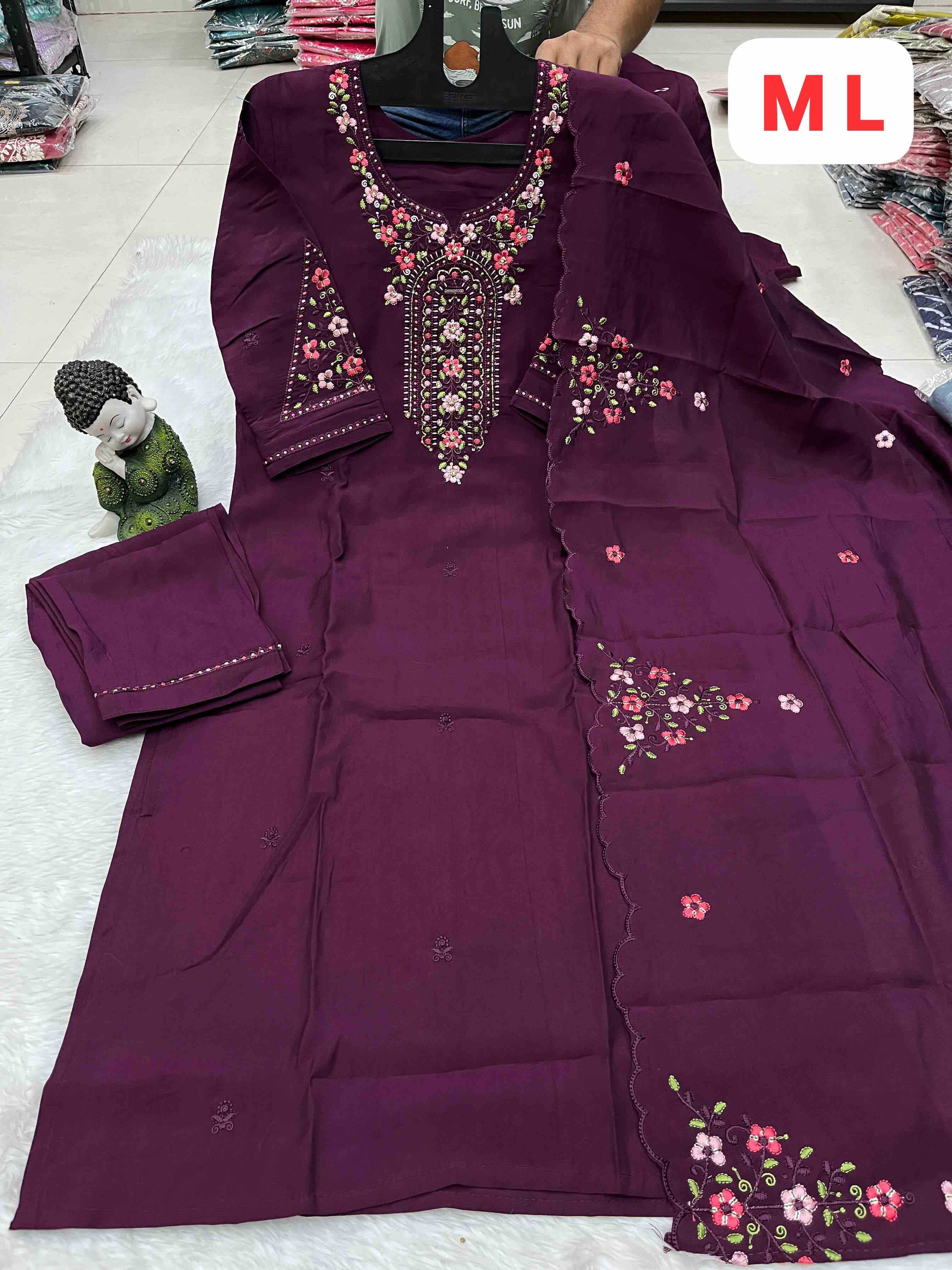 Ynf Heavy Roman Silk KESH258 VDA132 Suits & Dresses Wholesale Printed Suits Embroidery Suits Party wear suits Manufacturer