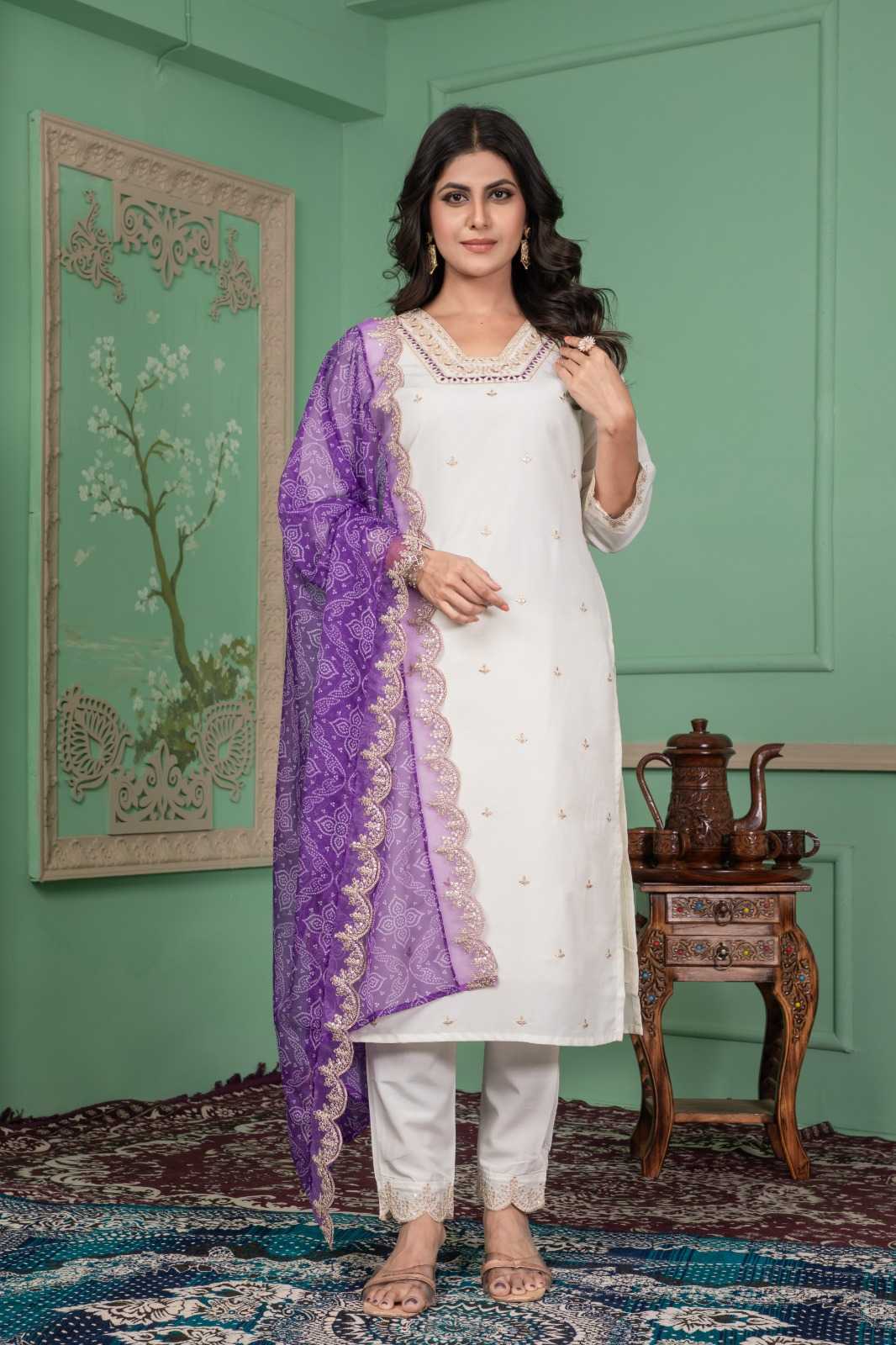 Ynf Heavy Roman Silk RIN158 shreevali Suits & Dresses Wholesale Embroidery Suits Designer Suits A-Line Suits Manufacturer