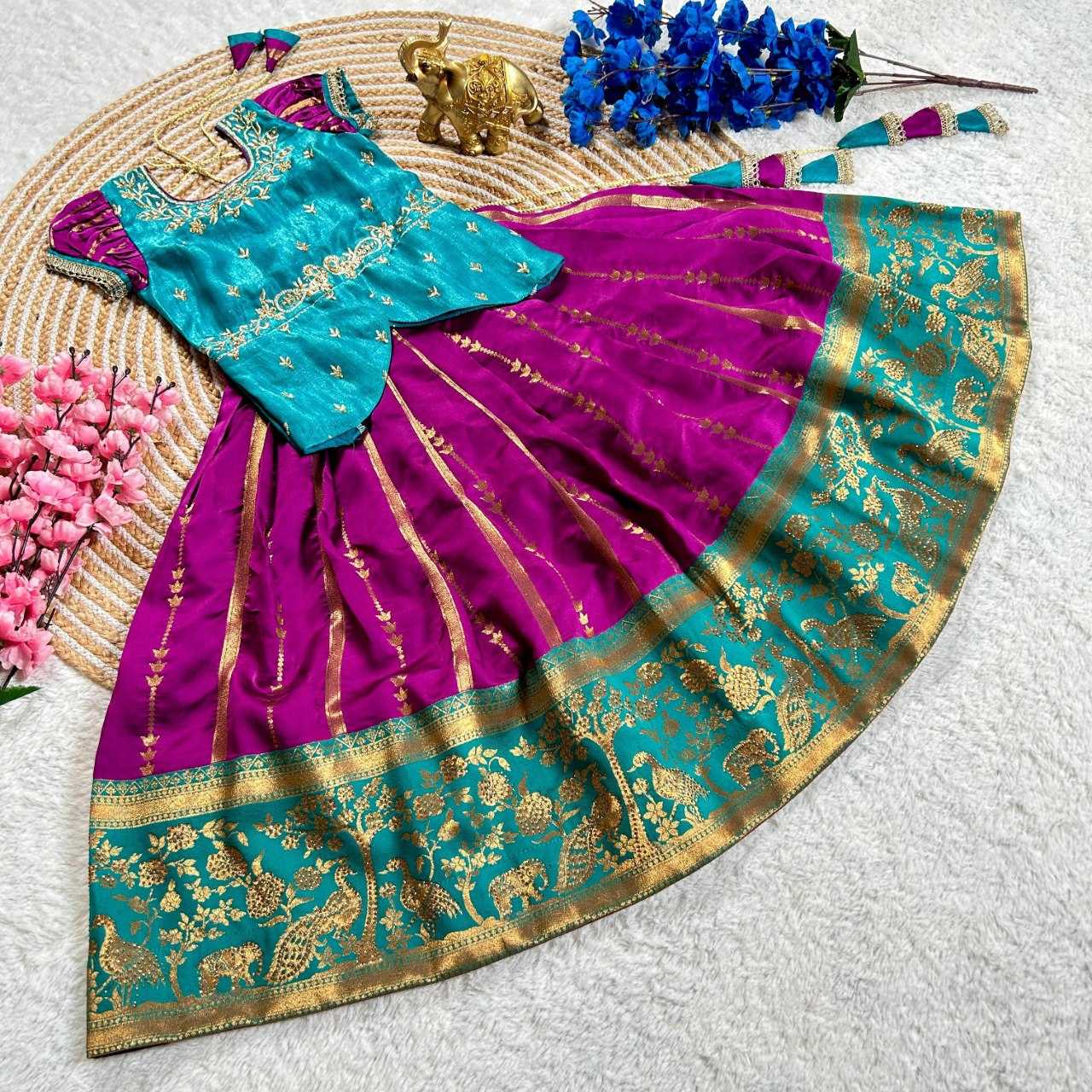 Ynf Jacquard KESH109 RRKT84 Kids Wear Wholesale Kids Lehenga Kids Traditional Outfits Baby Girl Lehenga Manufacturer