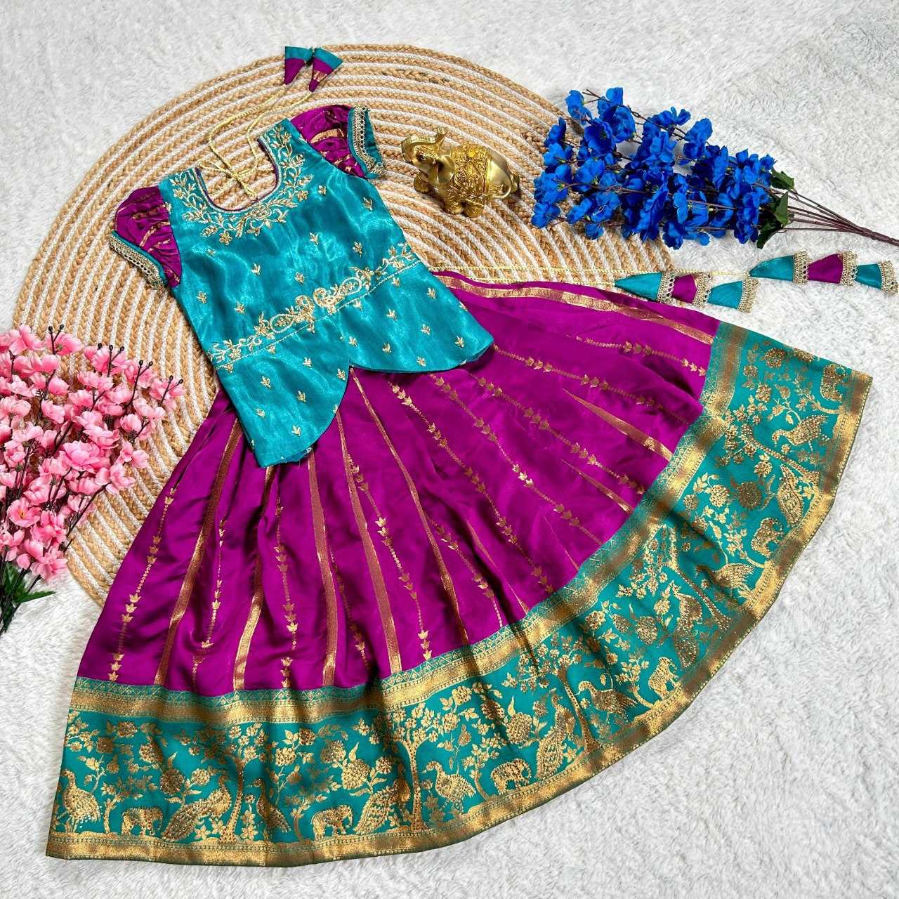 Ynf Jacquard KESH109 RRKT84 Kids Wear Wholesale Kids Lehenga Kids Traditional Outfits Baby Girl Lehenga Manufacturer