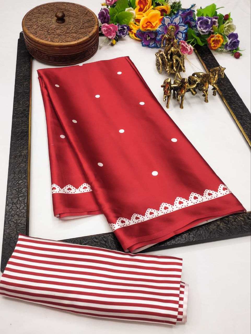 Ynf Japan Sartin KESH254 04 Sarees Wholesale Designer Sarees Printed Sarees Satin Sarees Manufacturer