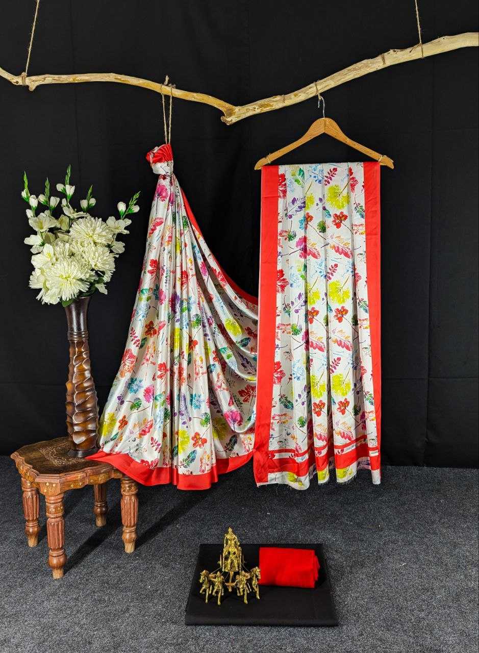 Ynf Japan Sartin KESH254 07 Sarees Wholesale Designer Sarees Printed Sarees Satin Sarees Manufacturer