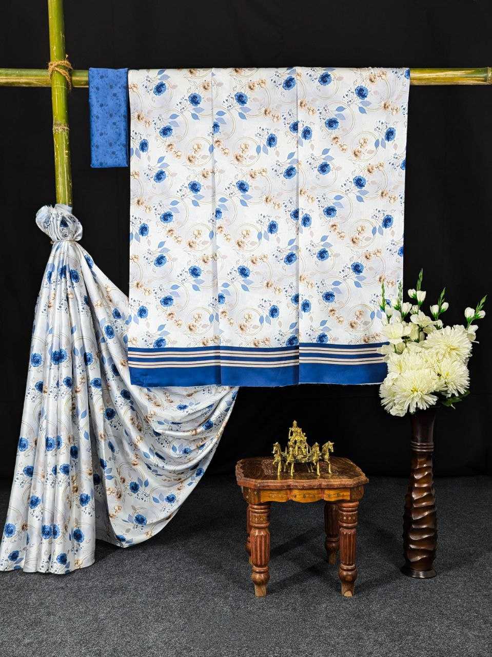 Ynf Japan Sartin KESH254 17 Sarees Wholesale Designer Sarees Printed Sarees Satin Sarees Manufacturer