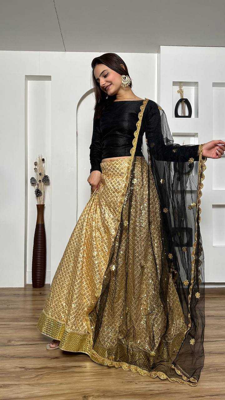 YNF KASTURI SILK KESH270 1088 LEHENGAS WHOLESALE HEAVY SEQUINS SILK LEHENGAS MANUFACTURER 