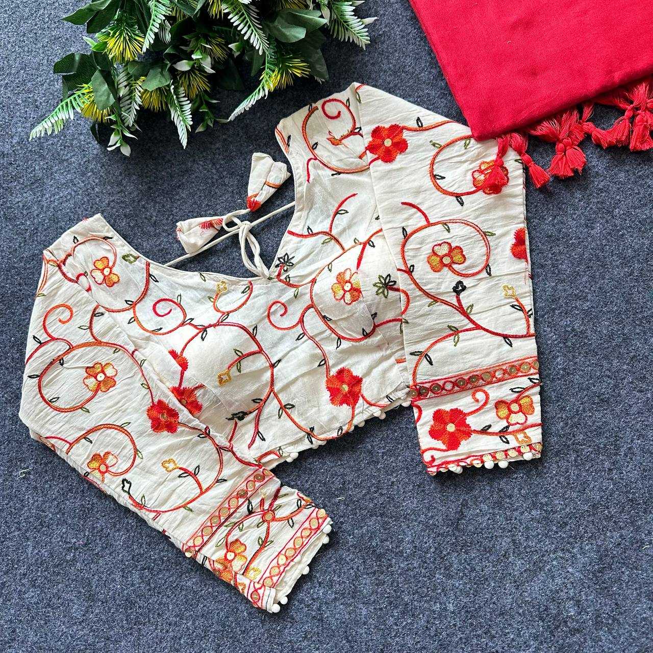 Ynf Khadi Cotton KESH405 BEA19 Readymade Blouses Wholesale Designer Blouse Embroidered Blouses Cotton Blouse Manufacturer