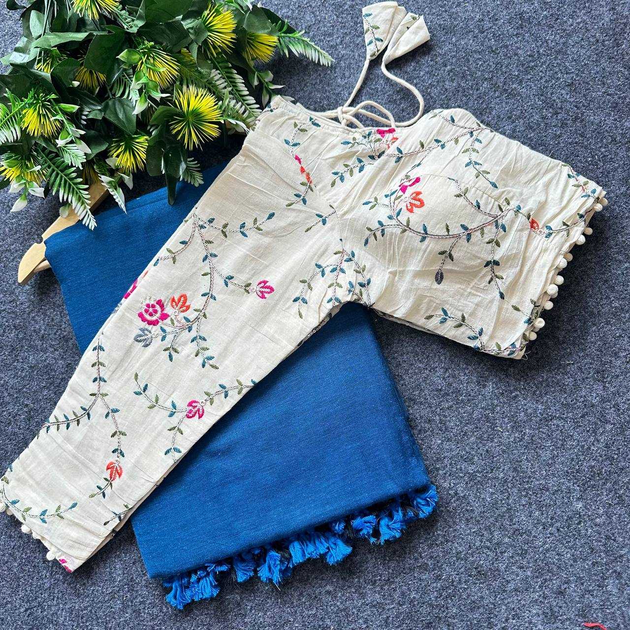 Ynf Khadi Cotton KESH405 BEA19 Readymade Blouses Wholesale Designer Blouse Embroidered Blouses Cotton Blouse Manufacturer