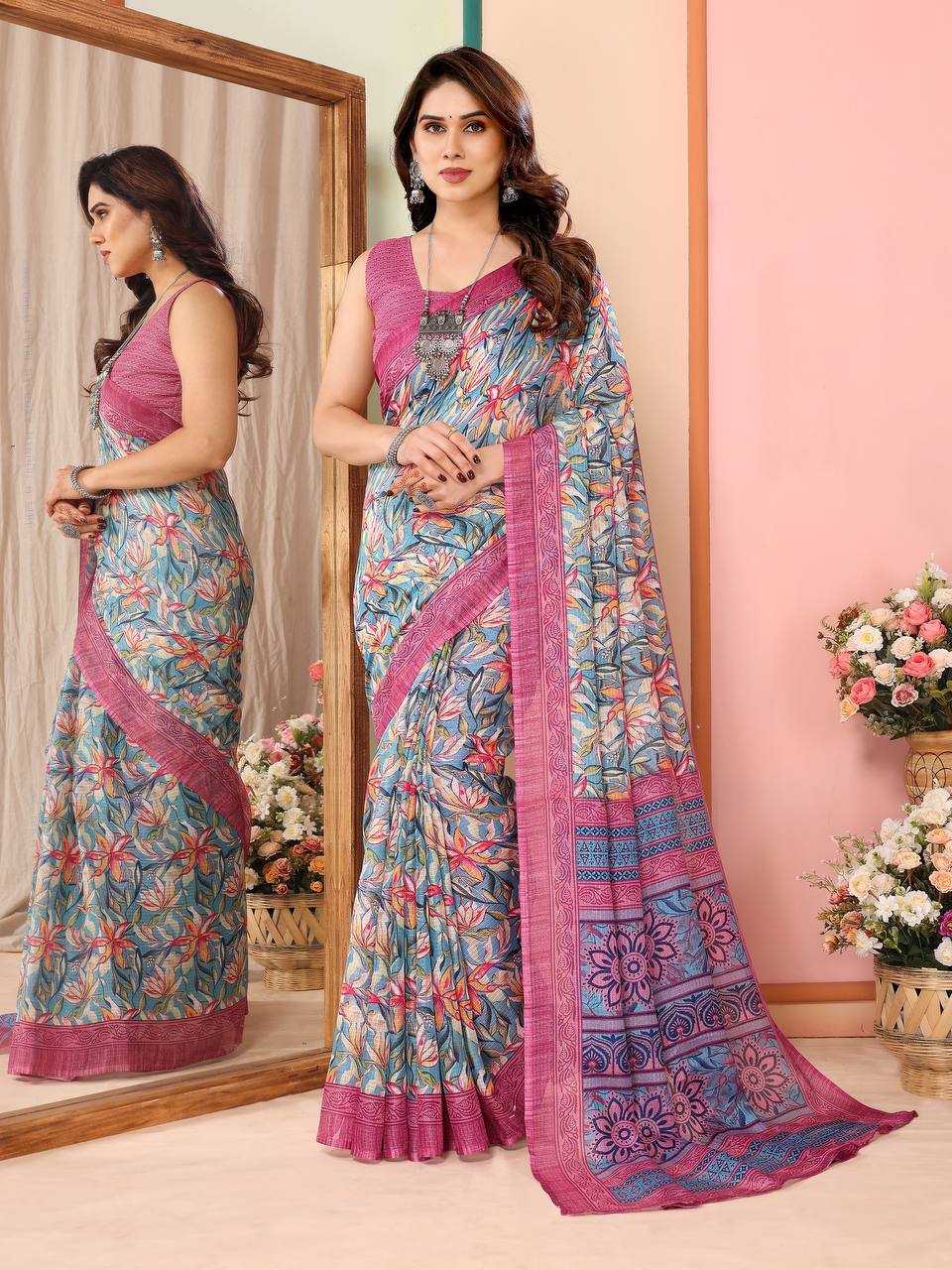 Ynf Kota Silk KESH245 RNF11 Sarees Wholesale Printed Sarees Kota Doria Sarees Sarees With Blouse Manufacturer