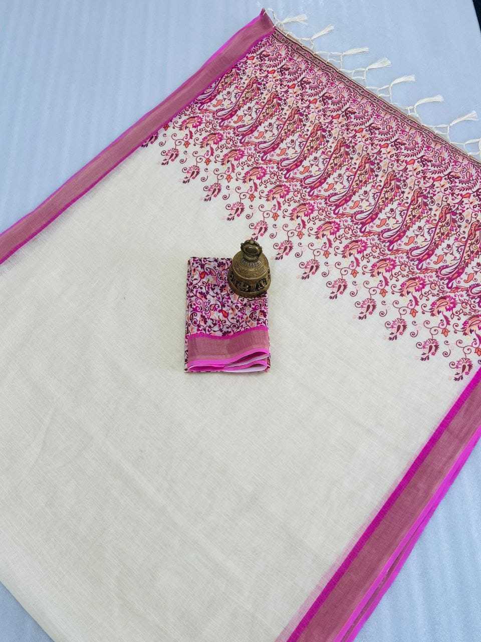 YNF LINEN KESH223 395 SAREE WHOLESALE LINEN ZARI PRINTED SAREE MANUFACTURER