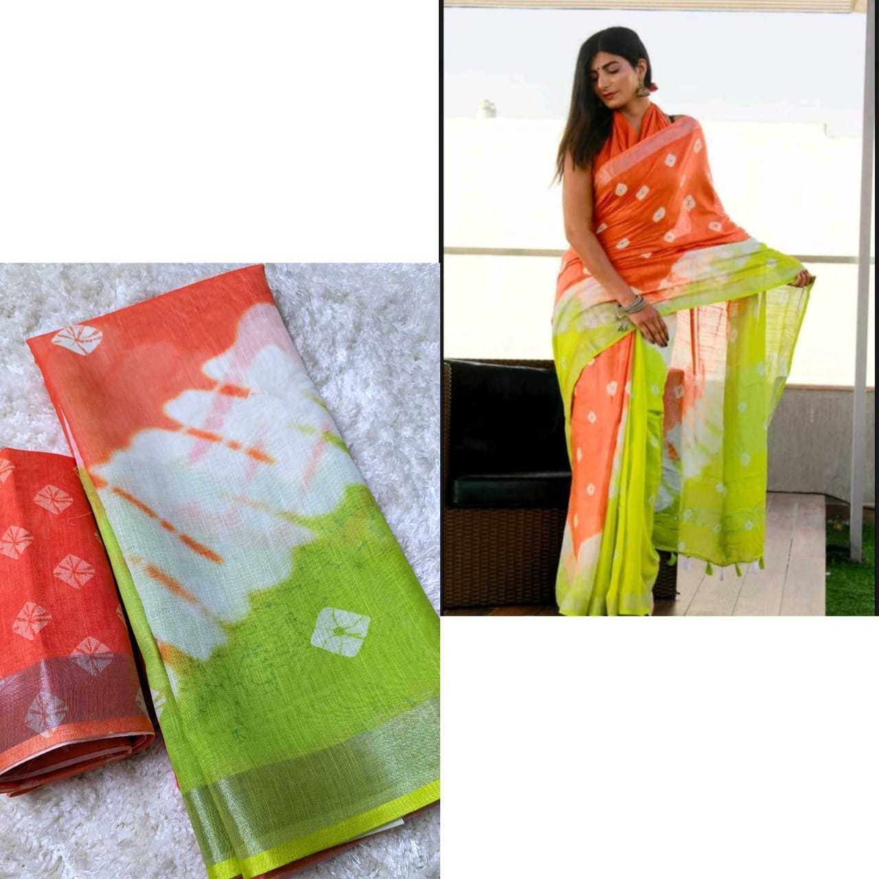 Ynf Linen KESH381 VDP10 Sarees Wholesale Party Wear Sarees Fancy Sarees Printed Sarees Ladies Sarees Zari Border Sarees Manufacturer