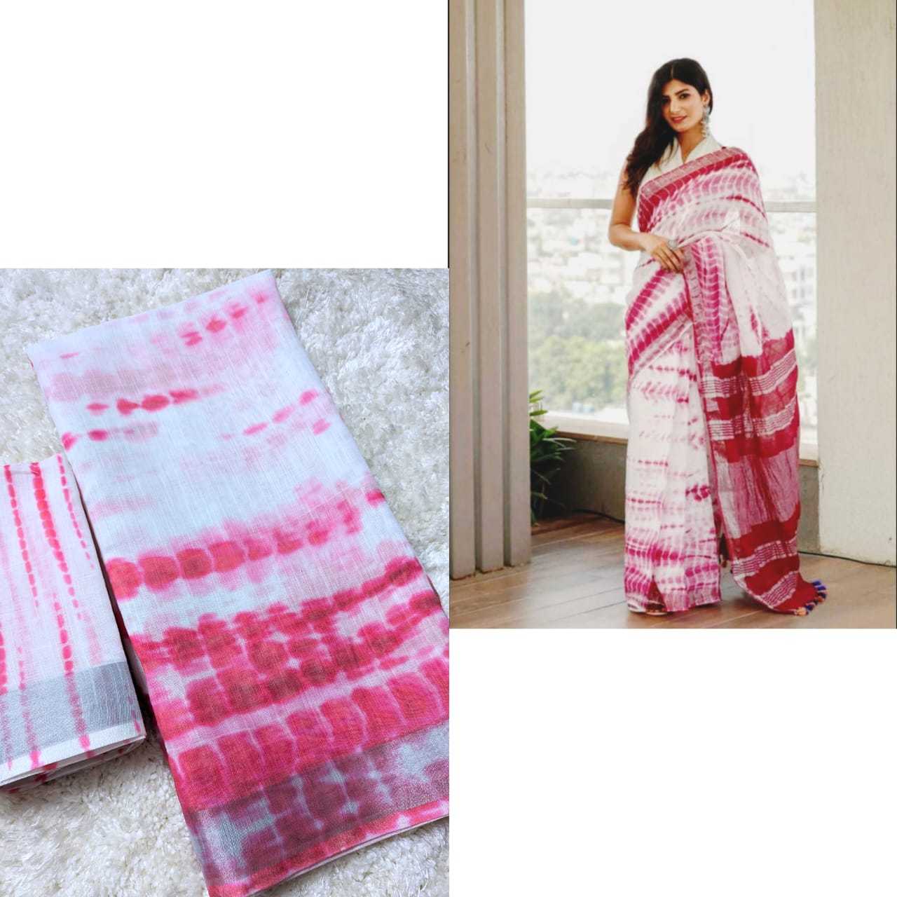 Ynf Linen KESH381 VDP10 Sarees Wholesale Party Wear Sarees Fancy Sarees Printed Sarees Ladies Sarees Zari Border Sarees Manufacturer