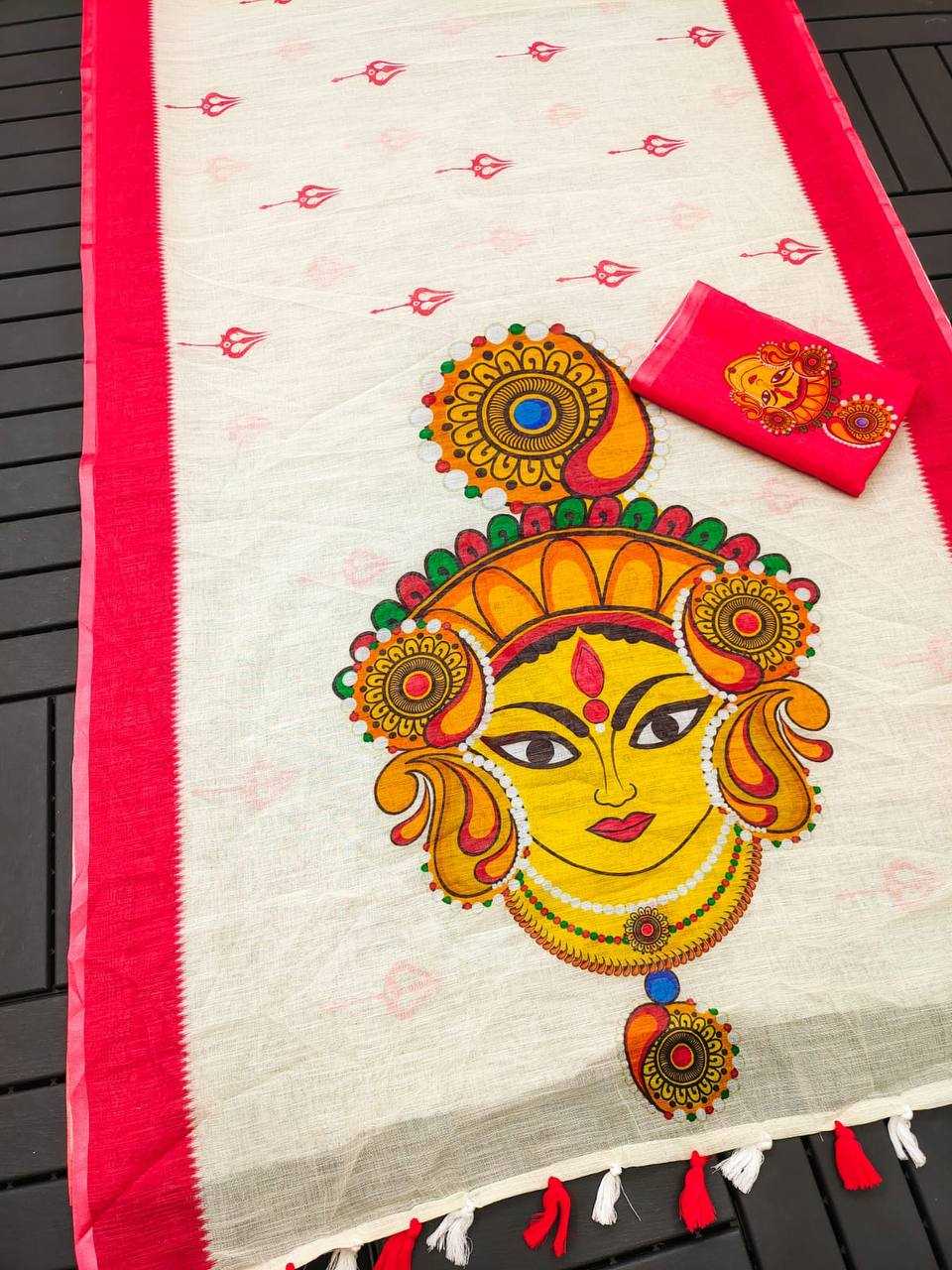 Ynf Linen RIN113 MG309 Sarees Wholesale Printed Sarees Plain Sarees Linen Sarees Manufacturer