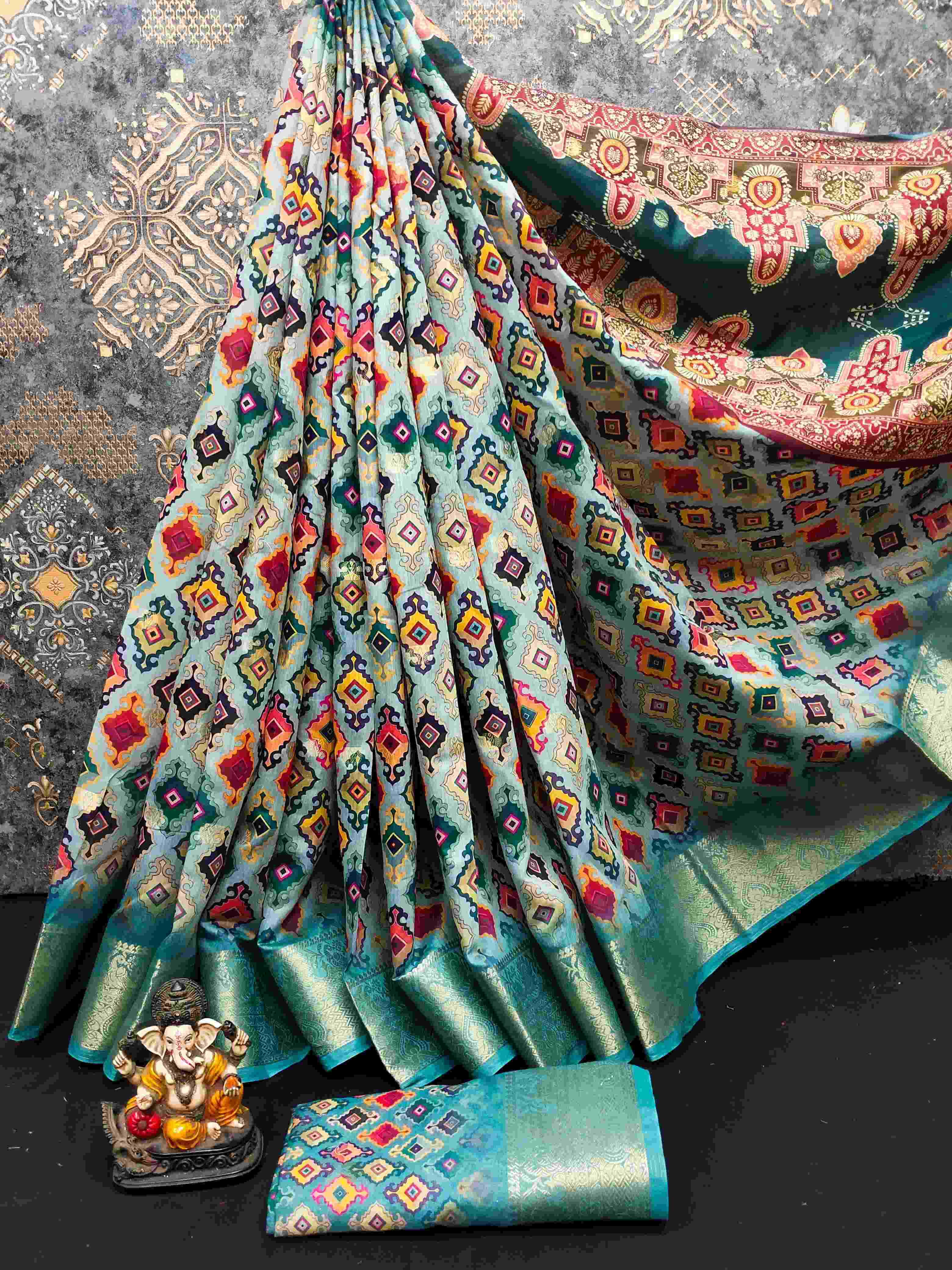 Ynf Linen RIN183 URMILA Sarees Wholesale Printed Sarees Zari Border Sarees Cotton Sarees Manufacturer