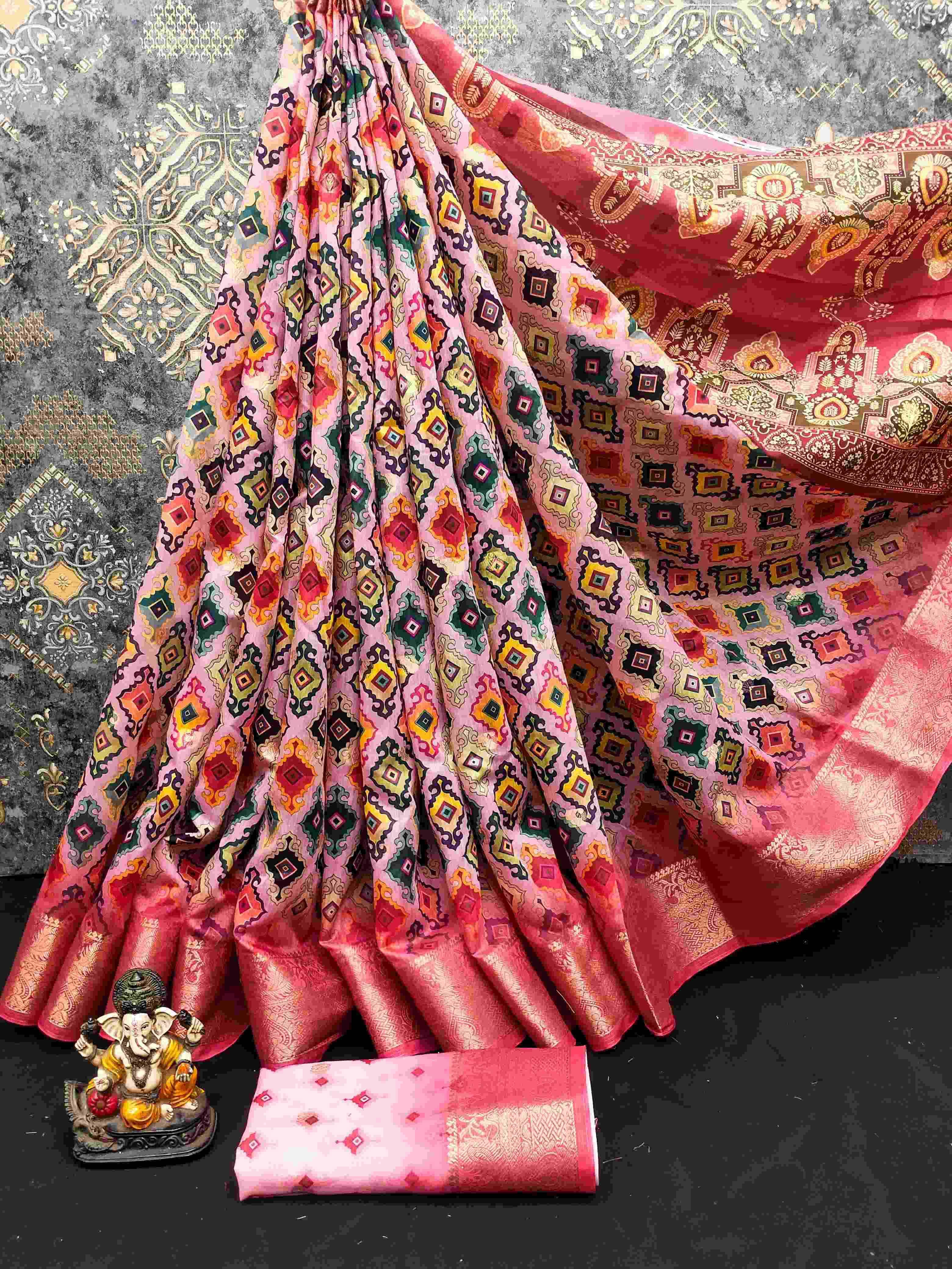 Ynf Linen RIN183 URMILA Sarees Wholesale Printed Sarees Zari Border Sarees Cotton Sarees Manufacturer