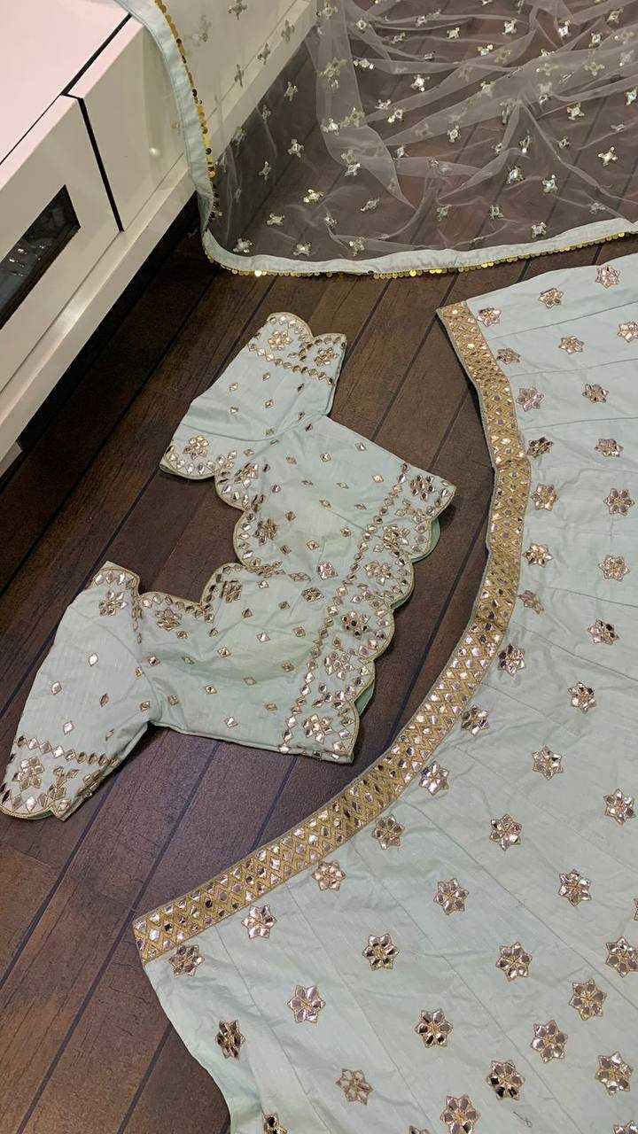 YNF MULBERRY KESH270 H5 LEHENGAS WHOLESALE SILK ZARI & MIRROR WORK RAKUL PREET LEHENGA MANUFACTURER 