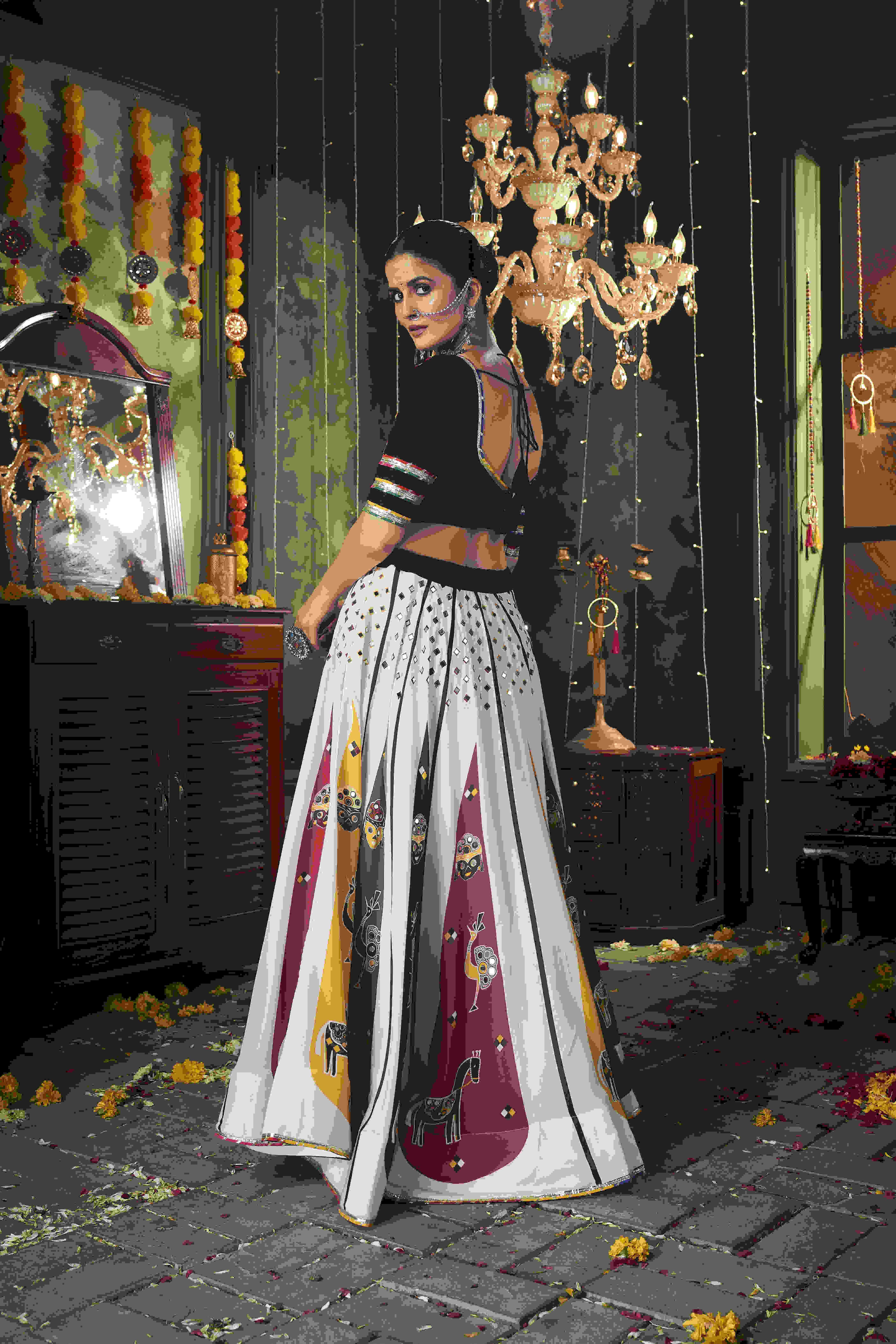 Ynf Muslin Cotton KESH417 2414 Lehengas Wholesale Embroidered Lehenga Bollywood Lehenga Choli Mirror Work Lehenga Manufacturer