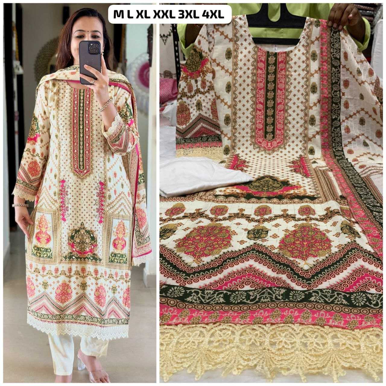 YNF MUSLIN KESH225 SCN03 SUITS & DRESSES WHOLESALE DESIGNER PRINTED CASUAL SUITS & DRESSES MANUFACTURER