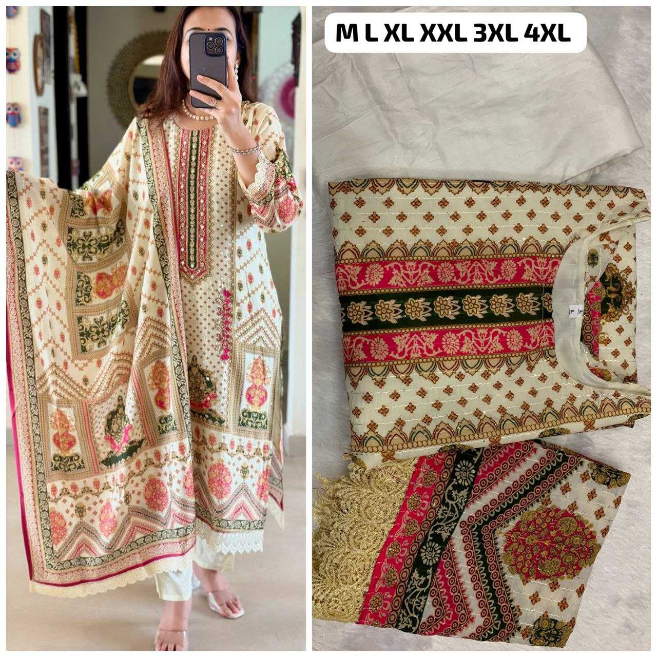 YNF MUSLIN KESH225 SCN03 SUITS & DRESSES WHOLESALE DESIGNER PRINTED CASUAL SUITS & DRESSES MANUFACTURER