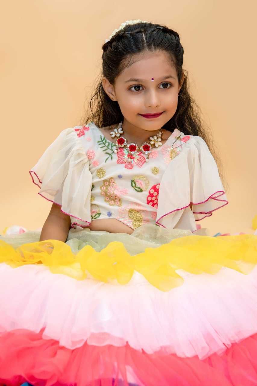 Ynf Net KESH109 RRKT94 Kids Wear Wholesale Kids Lehenga Kids Traditional Outfits Baby Girl Lehenga Manufacturer