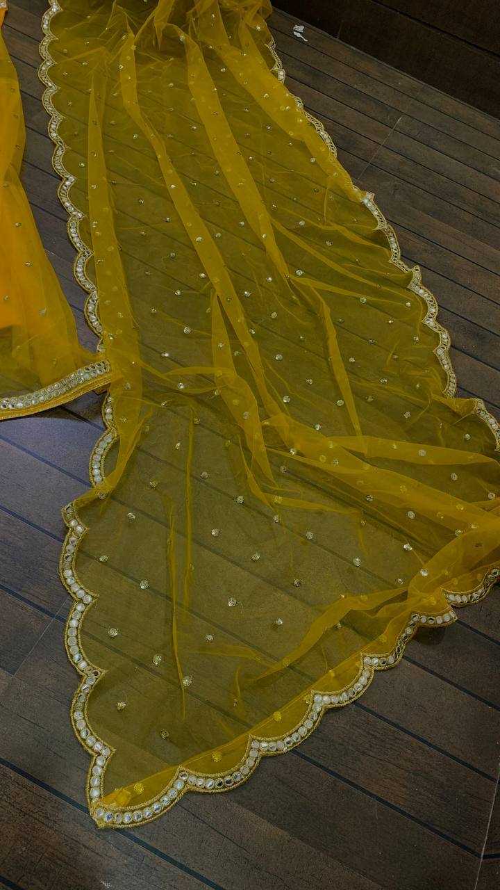 YNF NET KESH270 211 LEHENGAS WHOLESALE RUFFLE NET MIRROR WORK LEHENGAS MANUFACTURER