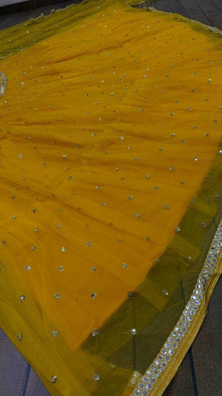 YNF NET KESH270 211 LEHENGAS WHOLESALE RUFFLE NET MIRROR WORK LEHENGAS MANUFACTURER