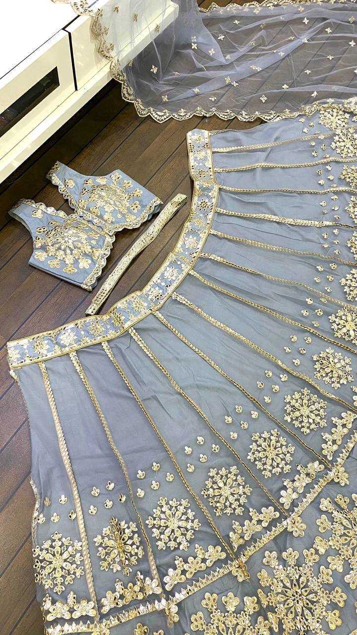 YNF NET KESH270 37 LEHENGA WHOLESALE WEDDING NET GOTA PATTI LEHENGA MANUFACTURER