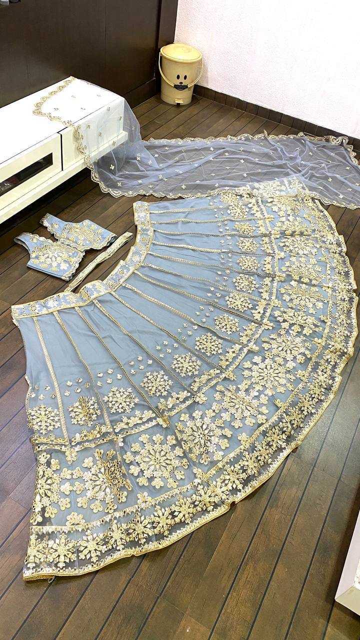 YNF NET KESH270 37 LEHENGA WHOLESALE WEDDING NET GOTA PATTI LEHENGA MANUFACTURER