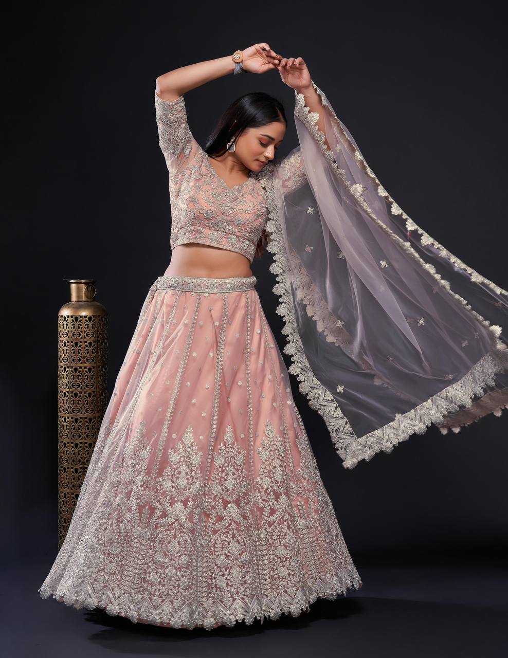 YNF NET KESH270 55 LEHENGA  WHOLESALE  DESIGNER SEQUINS NET LEHENGA MANUFACTURER