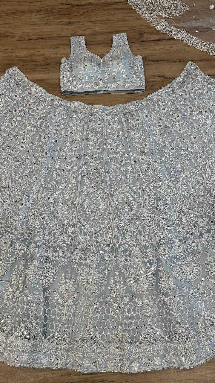 YNF NET KESH270 70 LEHENGA WHOLESALE NET EMBROIDERED SEQUINS LEHENGA MANUFACTURER