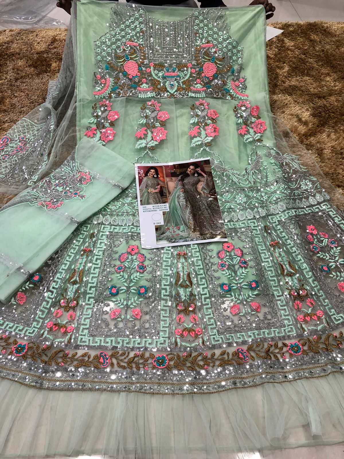 Ynf Net KESH379 241 Suits & Dresses Wholesale Embroidery Suits Semi Stitched Suits Net Suit Manufacturer