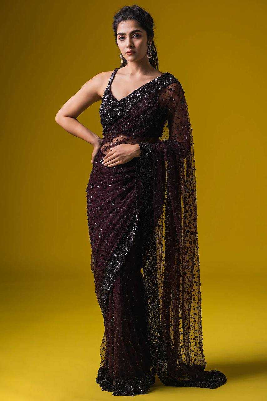 YNF NET SAREE KESH270 291 SATIN SAREE WHOLESALE BLACK SAREE WITH BLOUSE MANUFACTURER 