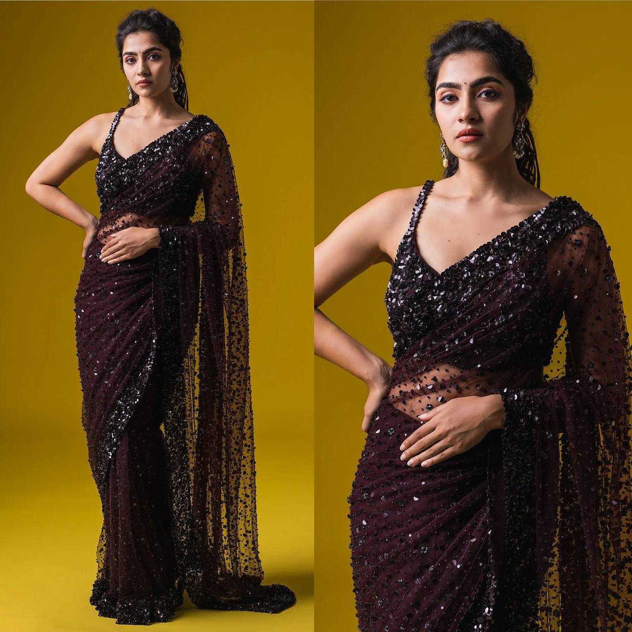 YNF NET SAREE KESH270 291 SATIN SAREE WHOLESALE BLACK SAREE WITH BLOUSE MANUFACTURER 