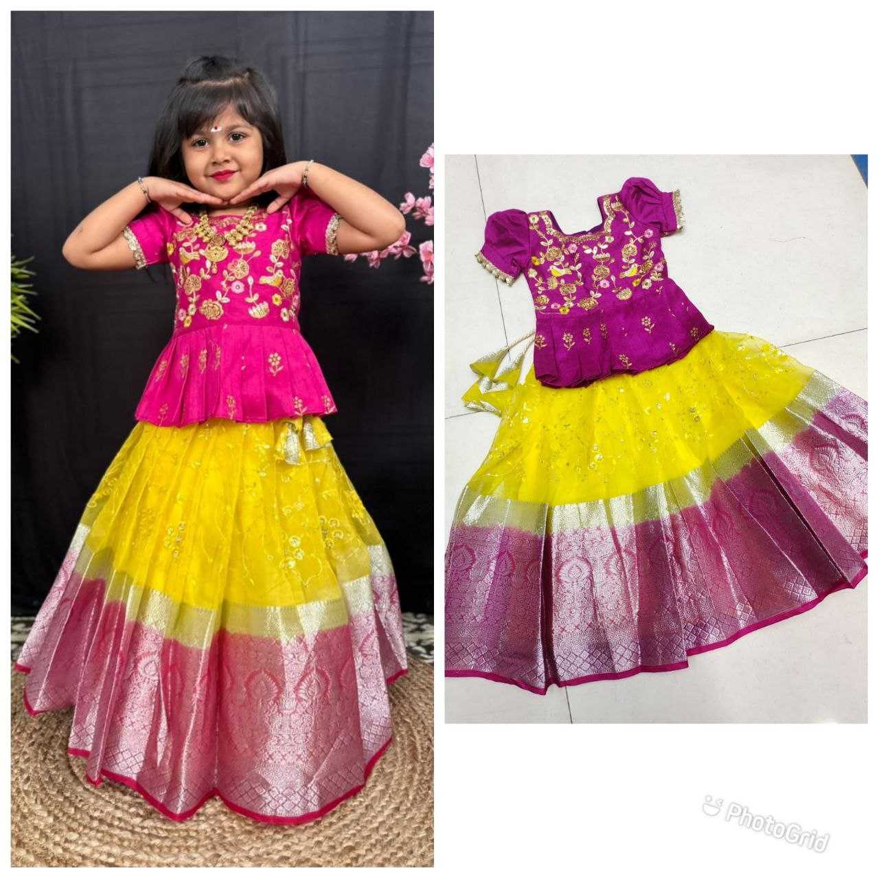 YNF NYLON RIN161 RPVR27 KIDS WEAR WHOLESALE KIDS LEHENGA ETHNIC TRADITIONAL OUTFITS MANUFACTURER