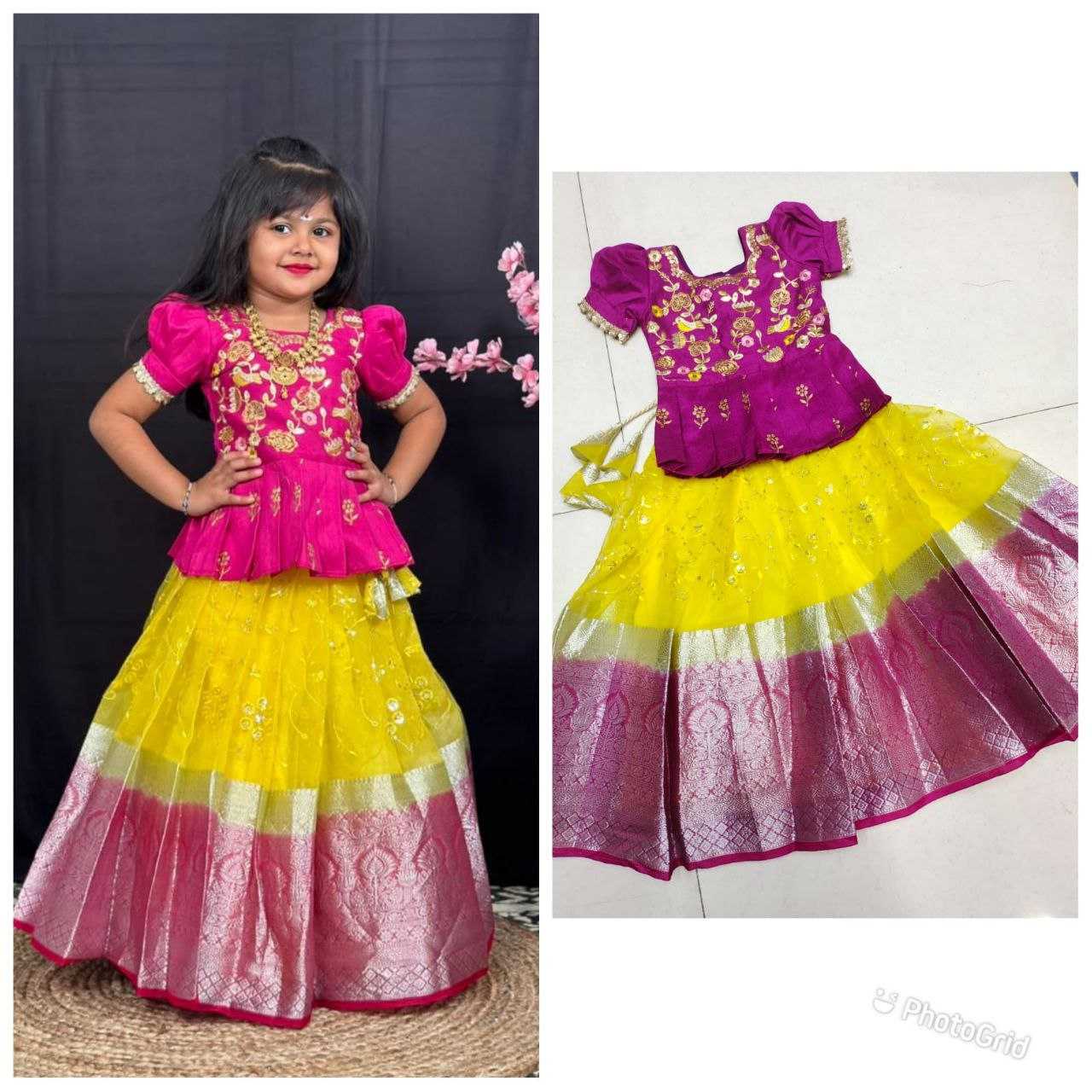 YNF NYLON RIN161 RPVR27 KIDS WEAR WHOLESALE KIDS LEHENGA ETHNIC TRADITIONAL OUTFITS MANUFACTURER