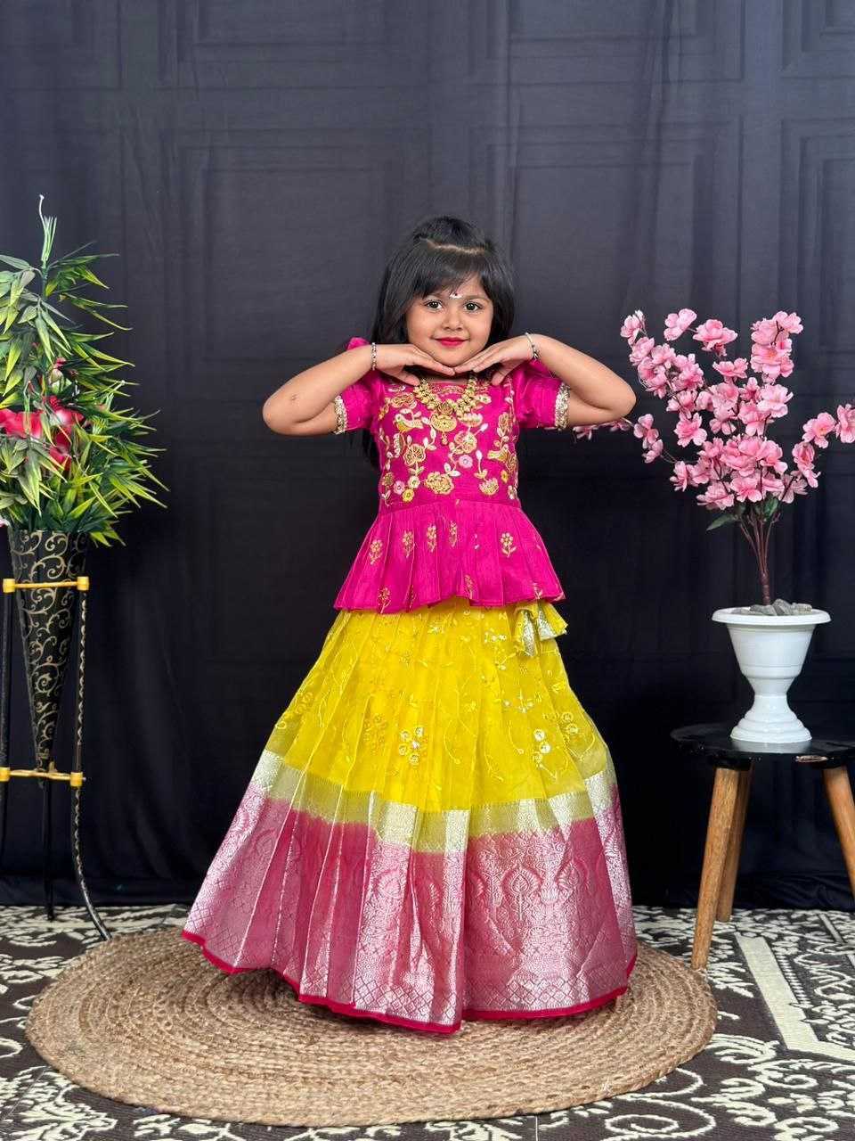 YNF NYLON RIN161 RPVR27 KIDS WEAR WHOLESALE KIDS LEHENGA ETHNIC TRADITIONAL OUTFITS MANUFACTURER