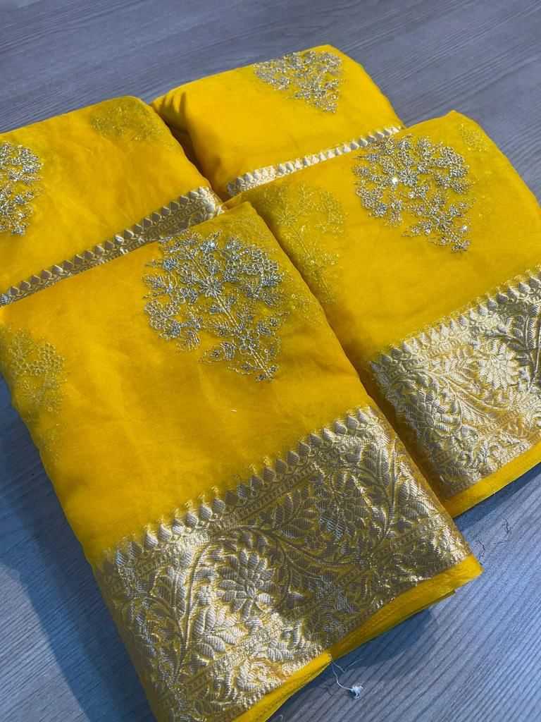 YNF ORGANZA KESH274 MIS14 SAREE WHOLESALE EMBROIDERED JACQUARD NYLON SAREE MANUFACTURER