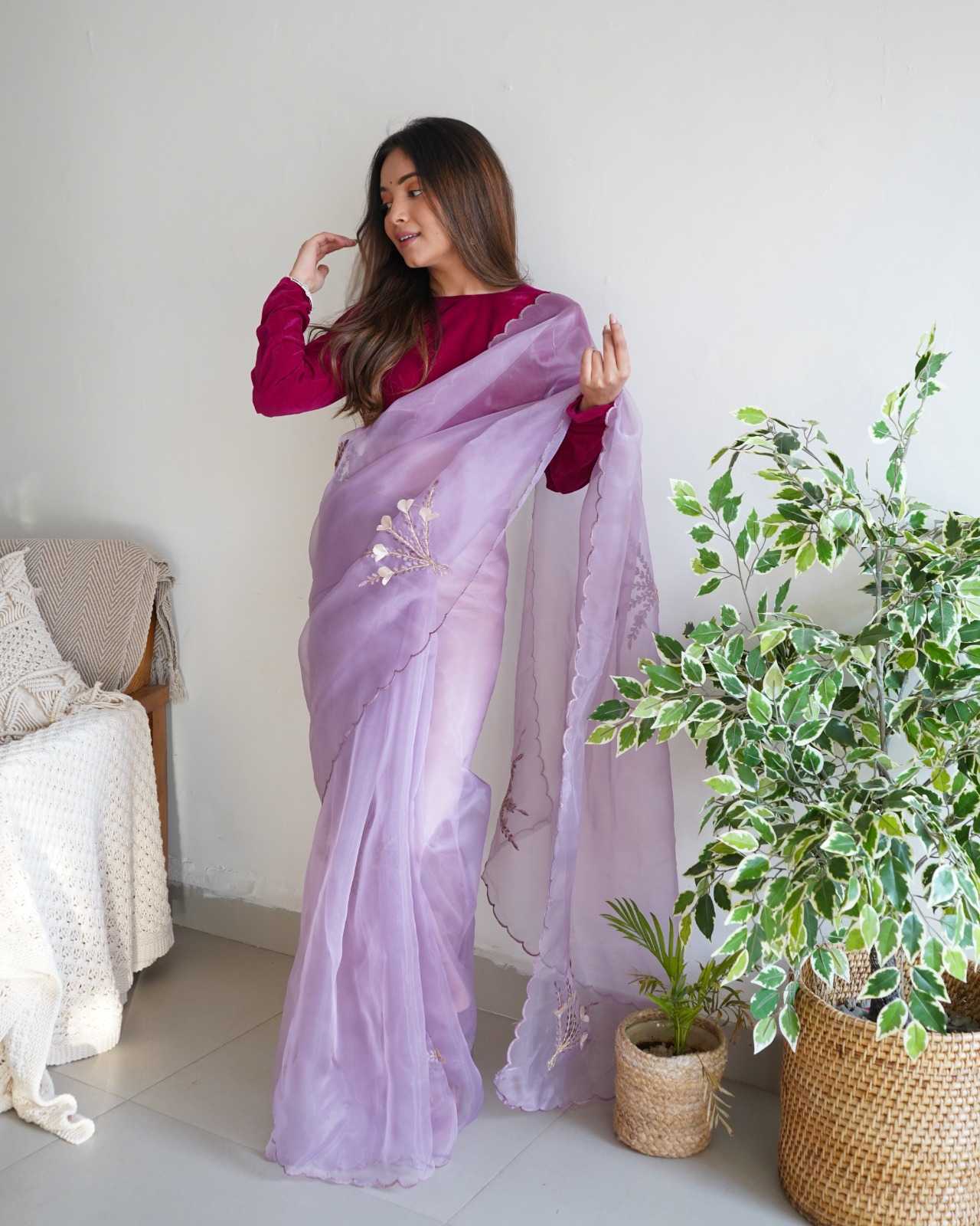 Ynf Organza RIN185 ENA Sarees Wholesale Organza Sarees Fancy Sarees Embroidered Sarees Manufacturer