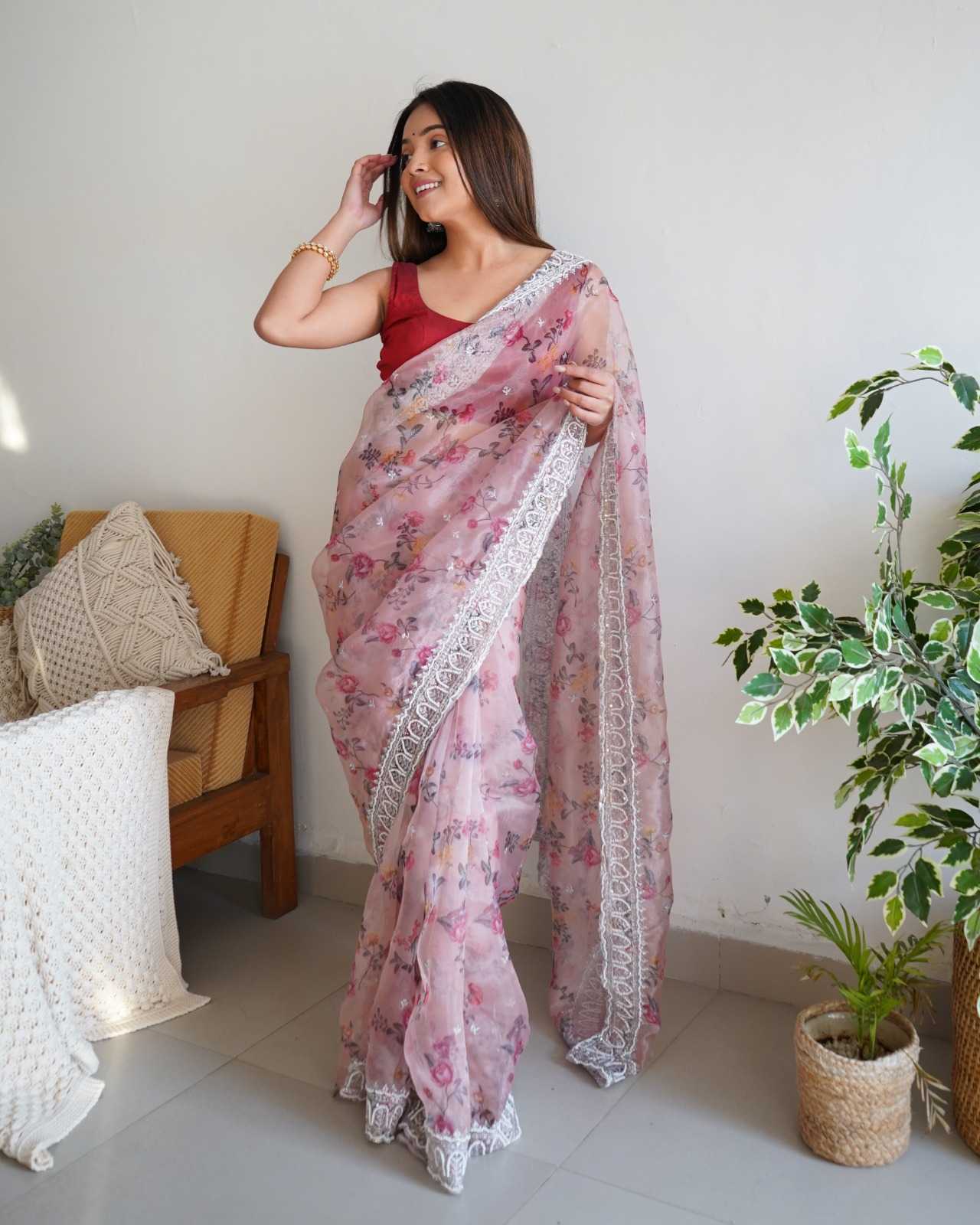 Ynf Organza RIN185 Ferry Sarees Wholesale Organza Sarees Printed Sarees Satin Sarees Manufacturer