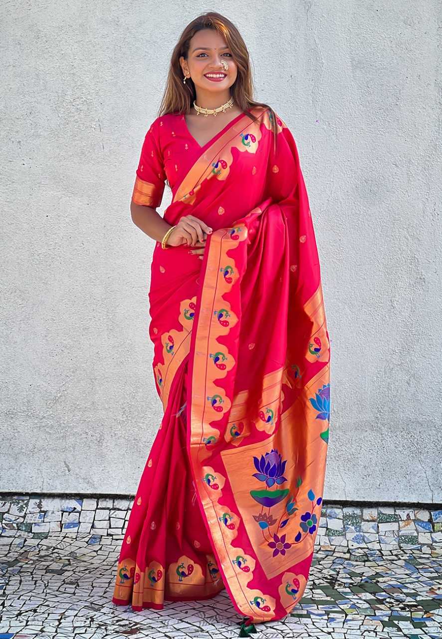 Ynf Paithani Silk RIN116 REW31 Silk Sarees Wholesale Paithani Sarees South Indian Sarees Zari Border Silk Sarees Manufacturer