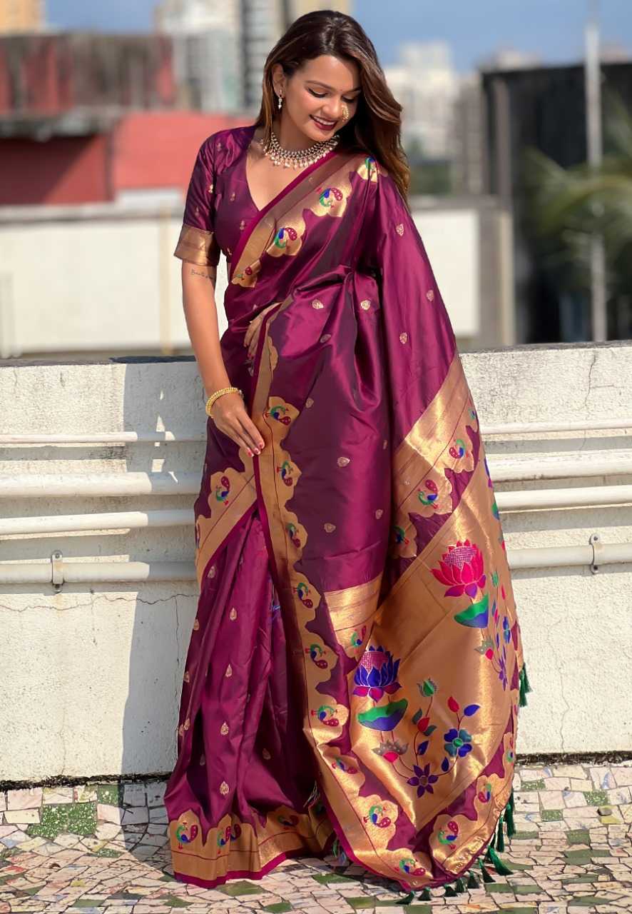 Ynf Paithani Silk RIN116 REW31 Silk Sarees Wholesale Paithani Sarees South Indian Sarees Zari Border Silk Sarees Manufacturer