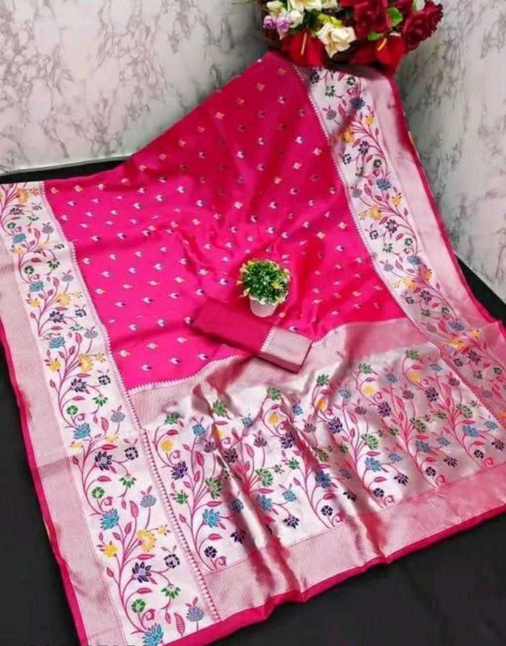 Ynf Paithani Silk RIN138 774 Sarees Wholesale Indian Sarees Silk Sarees Sarees With Blouse Manufacturer