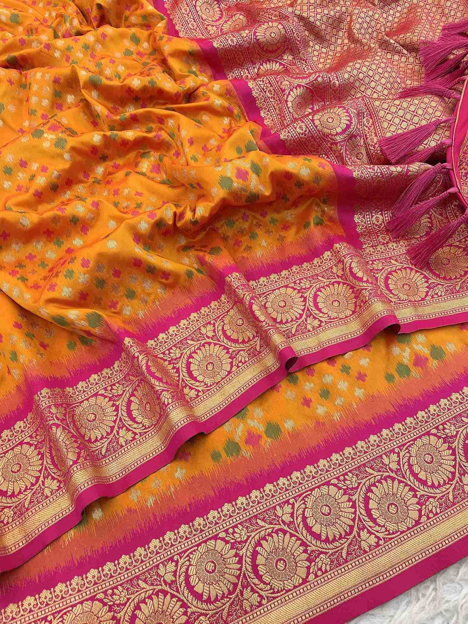 Ynf Patola Silk RIN116 IKKAT PATOLA Silk Sarees Wholesale Patola Sarees Zari Border Silk Sarees Festival Silk Sarees Manufacturer