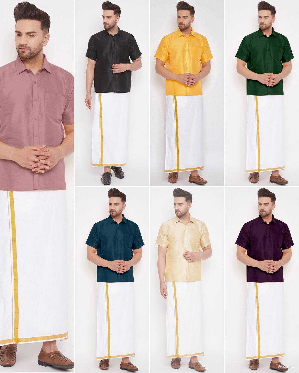 YNF PREMIUM SILK RIN125 Thalaivaa MENS WEAR WHOLESALE MEN PARTY WEAR SLIM FIT SHIRTS WITH DHOTI MANUFACTURER