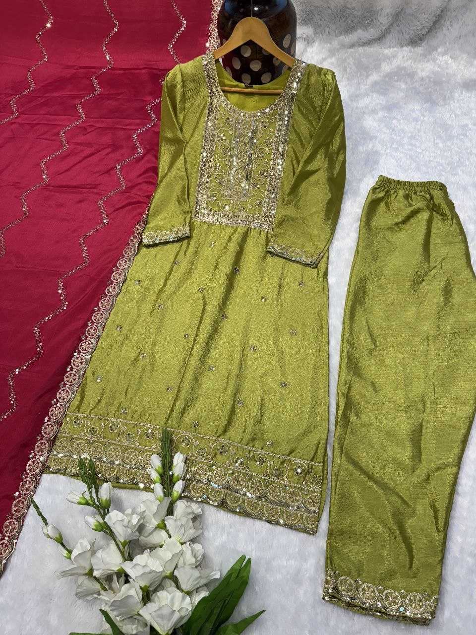 YNF PURE CHINON KESH164 G82 SUITS & DRESSES WHOLESALE EMBROIDERY DESIGNER PARTY WEAR SUITS MANUFACTURER